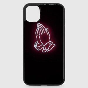 BLACK Neon Praying Phone Case